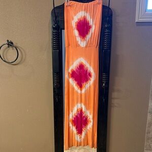 Young Fabulous & Broke Orange and Pink Tie-Dye Dress